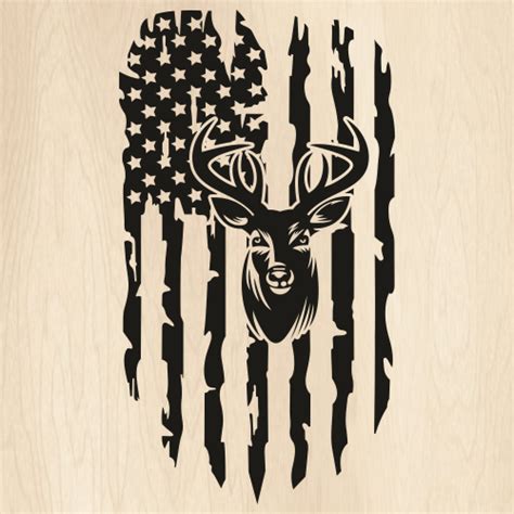 Distressed American Flag Svg Hunting Svg Deer Svg