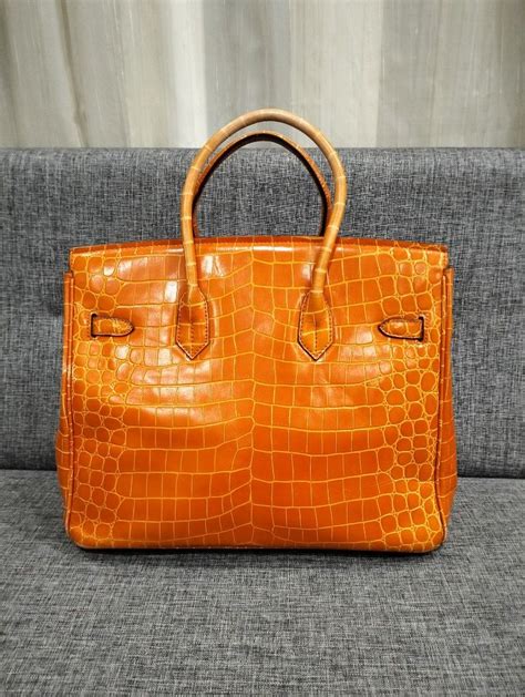 Hermes Birkin Pain Croco Preloved Fesyen Wanita Tas Dompet Di Carousell