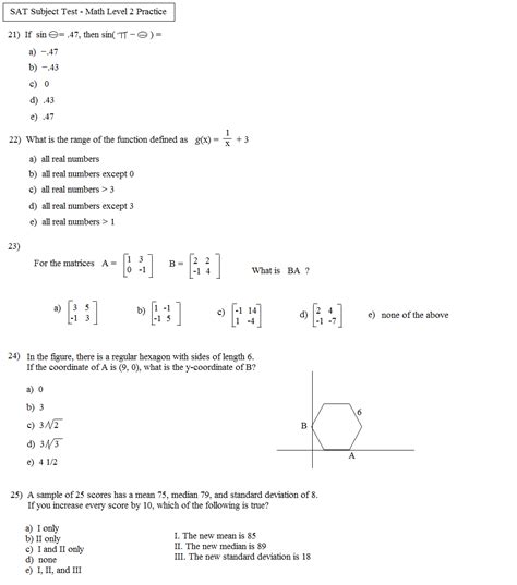 Sat Math Practice Test Printable Printable Word Searches