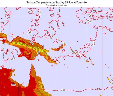 Papua New Guinea Surface Temperature on Sunday 12 Jan at 1am +10