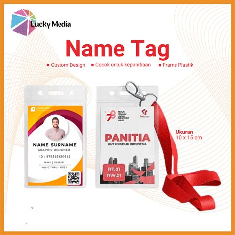 Jual Cetak Nametag 10x15cm Tanda Pengenal Panitia Nama Name Tag ID Card