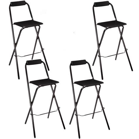 Lot De Chaises De Bar Pliante Louna H Cm Noir Leroy Merlin