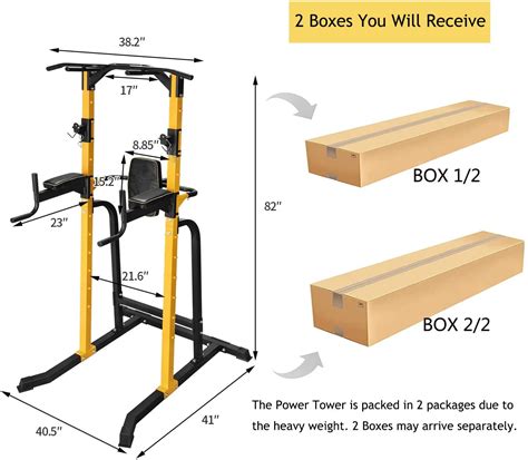 Zenova Power Tower Pull Up Bar Station Workout Dip Station Multi