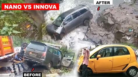 Gangster Nano का कारनामा 😱 लाइव वीडियो में नदी में गिरी Toyota Innova