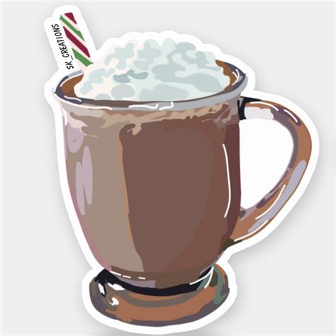 Realistic Hot Chocolate In A Glass Sticker Zazzle Hot Chocolate