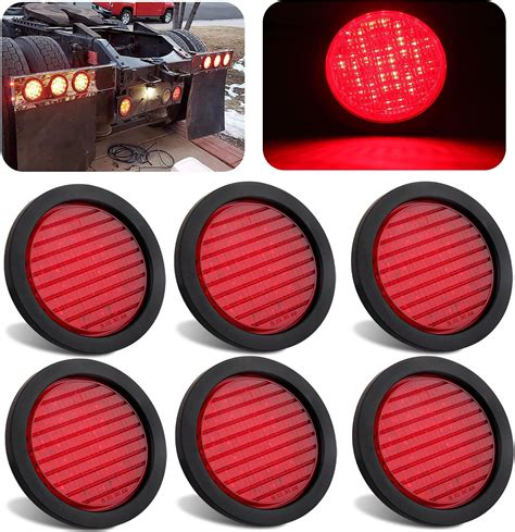 Amazon 6Pcs 4 Inch Round Led Trailer Tail Lights Kit Red 40 LED