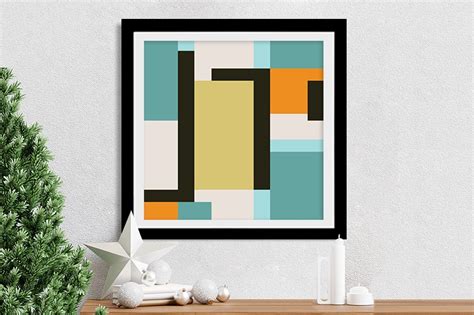 Buy Retro Rectangles Geometric Art | Blue Horizon Prints Australia