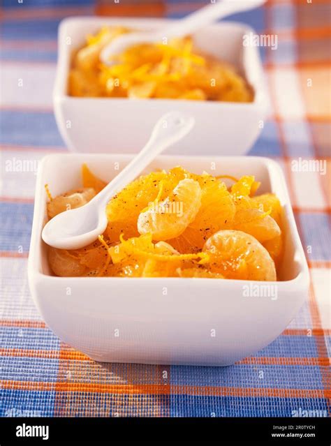 Orange And Clementine Spicy Fruit Salad Stock Photo Alamy