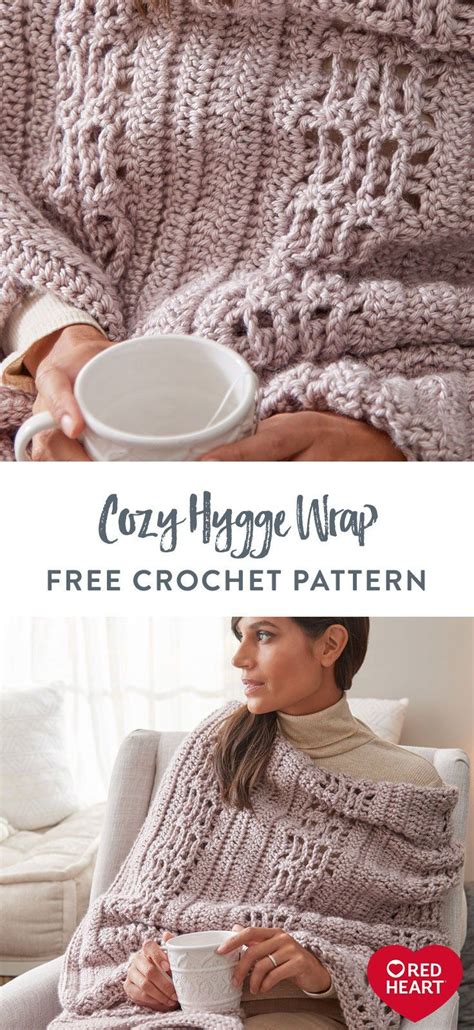 Free Cozy Hygge Wrap Crochet Pattern Using Red Heart Soft Essentials