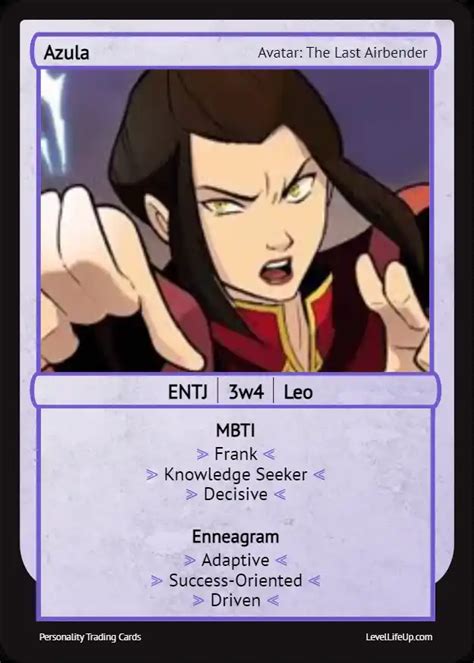 Azula Enneagram MBTI Personality Type Level Life Up