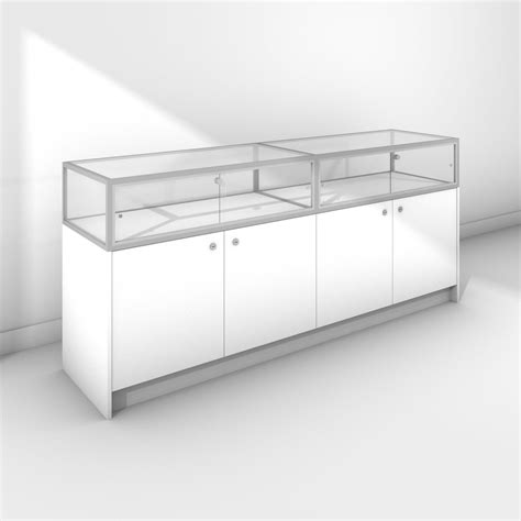 Double Glass Display Counter Large Base Cabinet Glass Case By Plumbob