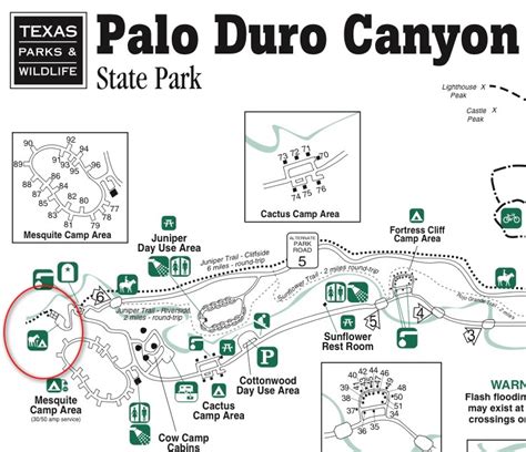 Palo Duro Canyon Park Map Hiking Lady