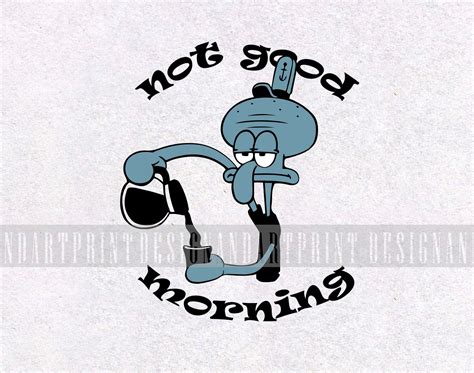 Squidward Svg Art Png Spongebob Svg T Shirt Print Cut Etsy