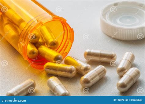 Orange Pill Bottle and Medicine Pills or Tablets, Medications Pharmacy Drugs Concept, Macro ...