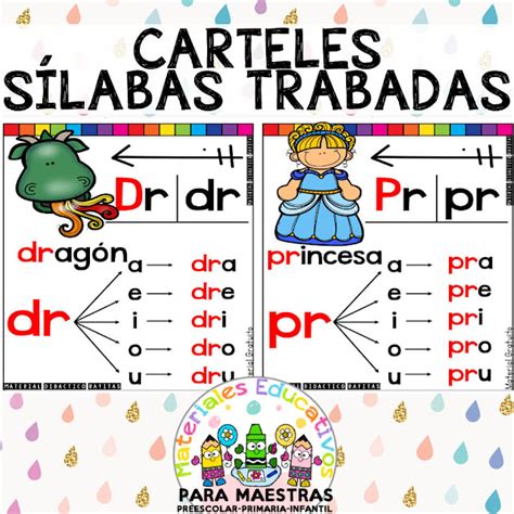 Carteles De Sílabas Trabadas Materiales Educativos Para Maestras