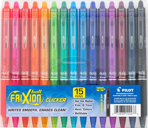 Pilot Frixion Clicker Erasable Refillable Retractable Gel Ink Pens