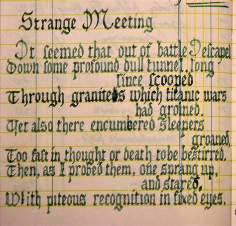 Strange Meeting By Wilfred Owen First World War Poem Flickr