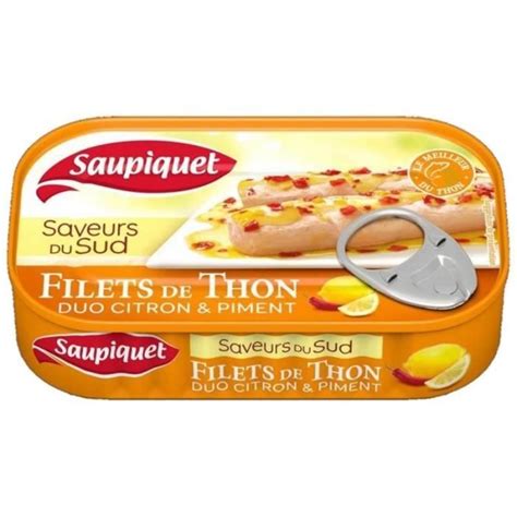 Saupiquet Filets De Thon Saveurs Du Sud Duo Citron Piment 115g Lot