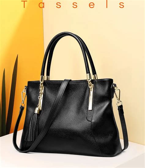 Beautiful Tassel Decoration Genuine Leather Women Handbag Fashion Shoulder Messenger Bags Casual