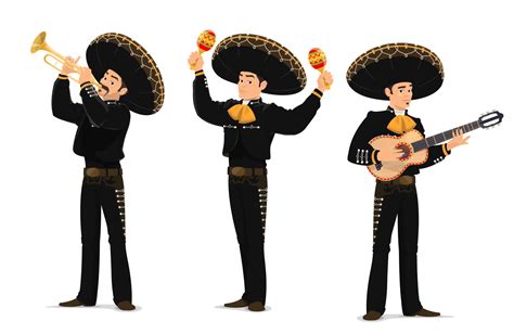 Mariachi Mexicano M Sicos Banda Dibujos Animados Caracteres