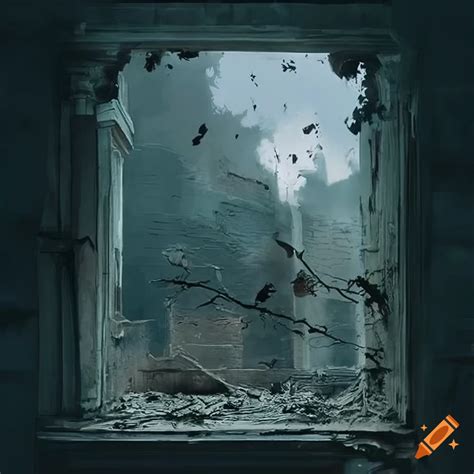 Artistic Depiction Of A Window In Ruins On Craiyon