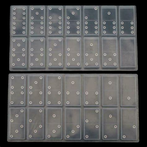 Htocinq 2 Pieces Silicone Resin Dominoes Mold Reusable Domino Resin Mould For Domino Games Diy