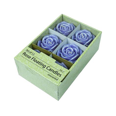 3 Inch Purple Rose Floating Candles 12pc Box