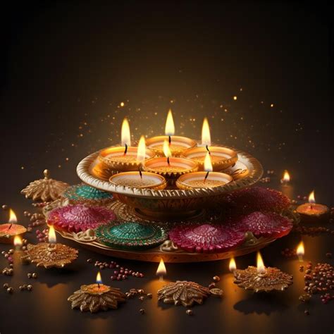 Premium Ai Image Happy Diwali Indian Festival Background With Candles