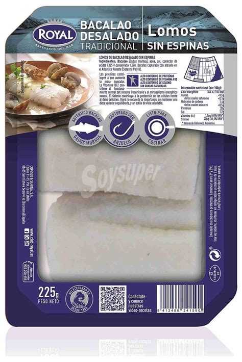 Royal Lomos Sin Espinas De Bacalao Desalado Royal 225 G