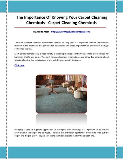 Carpet cleaning chemicals