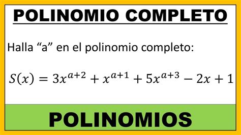 Polinomios Polinomio Completo Ejercicio Resuelto Youtube