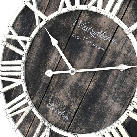 Westzytturm Wooden Wall Clock Large Decorative Rustic Vintage Wall