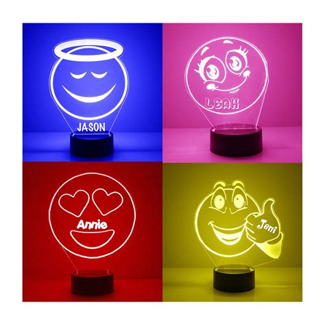 Light Up Emoji Custom Engraved Led Kids Room Night Light