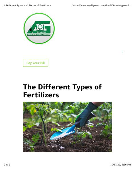 SOLUTION: The different types of fertilizers - Studypool