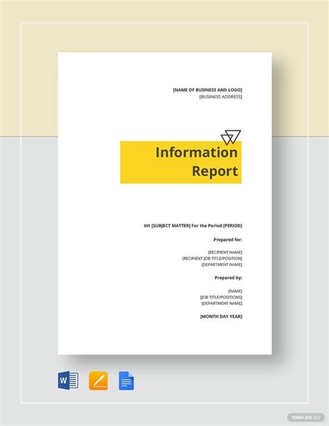 information report template  google docs pages word
