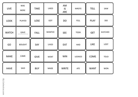 Past Simple Domino English ESL Worksheets Pdf Doc