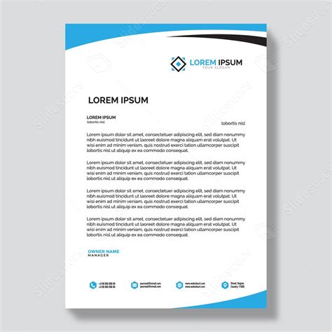 Black Blue Letterhead Corporate Corporation Document Modern Creative