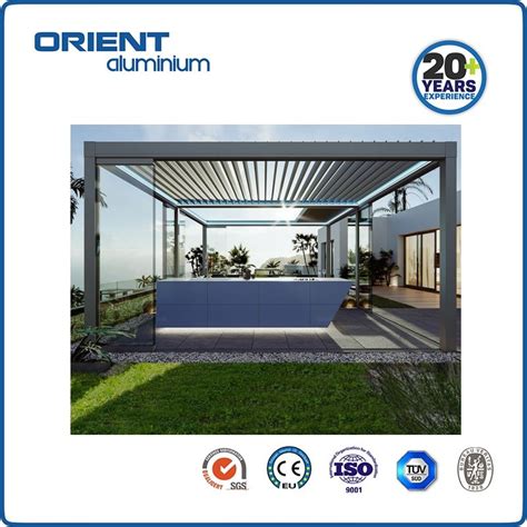 Modern Automatic Patio Gazebo Outdoor Arches Bioclimatic Aluminium