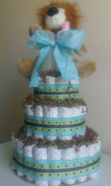 Jungle Animal Themed Diaper Cake For My Daughters Baby Shower