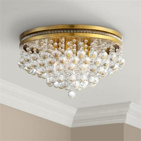 Vienna Full Spectrum Ceiling Light Flush Mount Fixture Brass 15 14