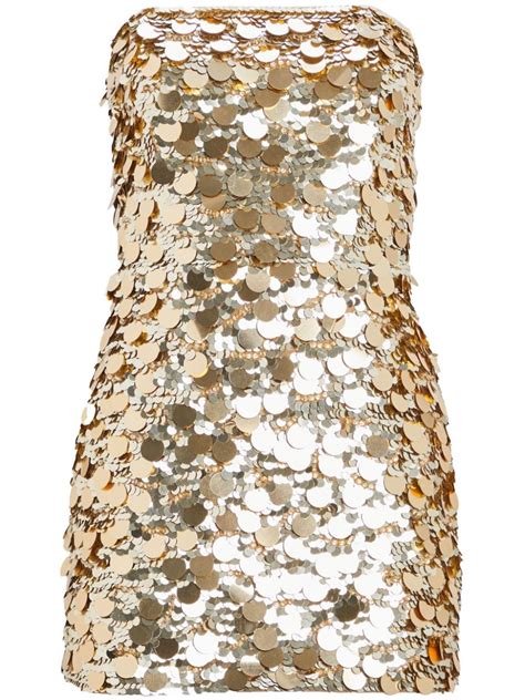 Retrofete Nolia Sequin Embellished Strapless Mini Dress Gold Farfetch