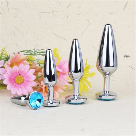 Sizes Bullet Metal Butt Plug With Jewelry Crystal Anal Training Butt Plugs Jewelled Butt
