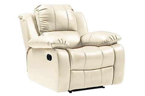 Valencia Genuine Cream Leather Recliner Armchair FurnitureInstore