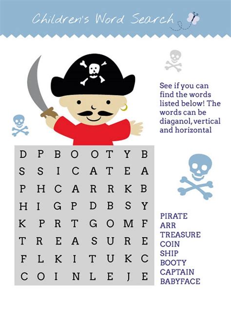 Free Printable Pirate Word Search Printable Templates