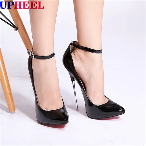 Upheel Pointed Toe Pump Extreme High Heel 16cm Stiletto Heel Women Shoes Metal Heels Sexy Ankle