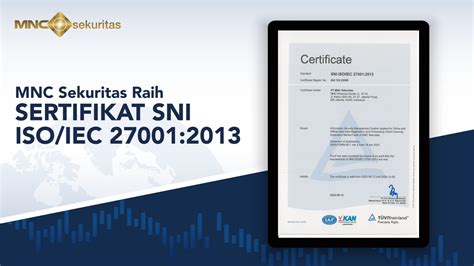 Mnc Sekuritas Raih Sertifikat Sni Iso Iec
