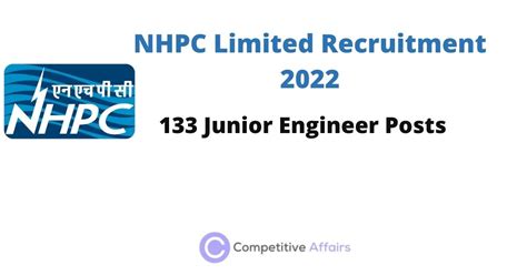 NHPC Limited Recruitment 2022 Apply For 133 Junior Engineer Posts