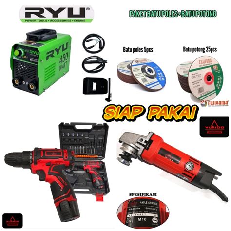 Jual FREE KOPER PAKET Hemat 3 ITEM Mesin Las 450 Watt RYU 120a