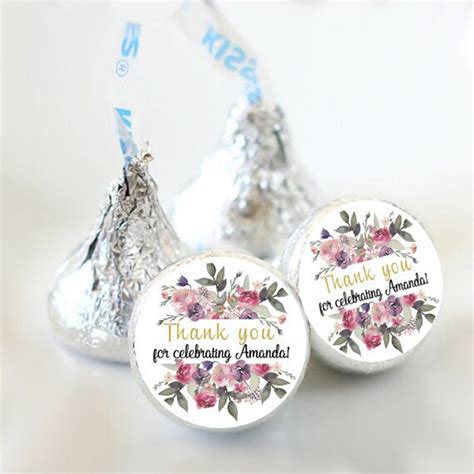 Wedding Hershey Kiss Stickers Bridal Shower Kiss Labels Etsy