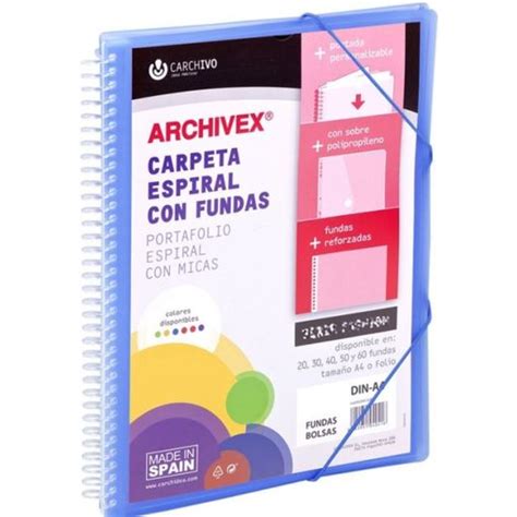 Carpeta Fundas Canguro A Archivex Star Azul Con Ofertas En